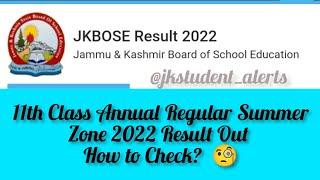 Jkbose 11th Class Result Out 