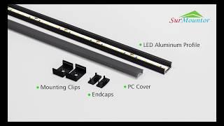 Black anodized LED aluminium profile with smoke black transparent aluminum diffuser