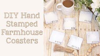 Hand Stamped Farmhouse Coasters