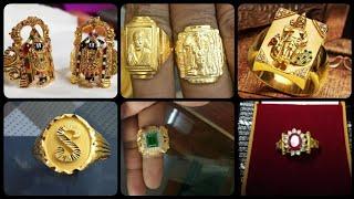 men's wear gold finger rings designs//god idols finger rings//with weight.