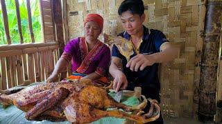 Planting rice with his wife, Digging cassava to feed the pig, Roasting a duck - Days 41