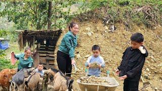 On Sunday, the two sons help their mother with the housework. DANG THI DU