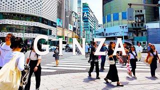 Ginza 4K Walking Tour (Tokyo Japan)-Tour with Captions & Immersive Sound.銀座