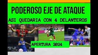 ASI QUEDARIA EL PODEROSO ATAQUE DE CRUZ AZUL CON CUATRO DELANTEROS PARA LA APERTURA 2024 DE LA LIGA