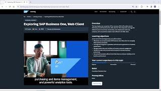 Meet SAP Business One, Web Client Learning Journey