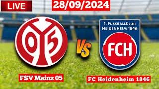 FSV Mainz 05 Vs FC Heidenheim 1846 | FIFA Live Score Match