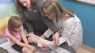 How to splint a lower extremity for a child with osteogenesis imperfecta