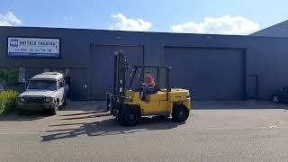 Diesel Forklift Mitsubishi FD80, Liftingcapacity 8000kg, Sideshift.