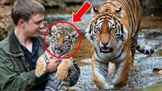 A BOY SAVES A CRYING TIGER CUB. BUT WHAT THE TIGER MOM DOES WILL LEAVE YOU SHOCKED!