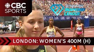 Dominant performance in women's 400m Hurdles at Diamond League London | CBC Sports