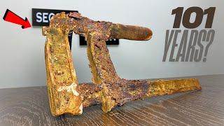 101 Years Old Very Rusty Antique German Hand Vise Restoration Process