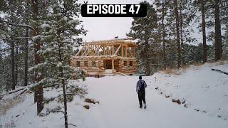 Building a Log Cabin- Installing Rafters