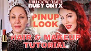 Ruby Onyx Pinup Look Hair & Makeup Tutorial