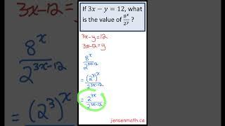 Substitution with Exponent Rules (SAT question) #maths #satmathprep #satprep