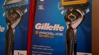 the proglide Gillette razor and the proglide shield Gillette razor