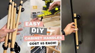 DIY Long Wood Cabinet Handles | How to make cheap and easy wood cabinet handles for tall cabinet