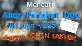 Cara Mencari Akar Pangkat 2 untuk √81 dan √225 dengan Pohon Faktor