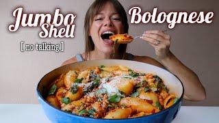 Jumbo Shell Bolognese MUKBANG | No Talking (Talking Removed)