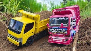 TERPELESET DAN NYUNGSEP‼️ RC TRUK OLENG TRUK TANKI VS RC TRUK BUAYA terguling