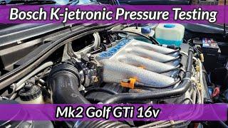 Bosch K-jetronic Pressure Testing - Mk2 Golf GTi 16v