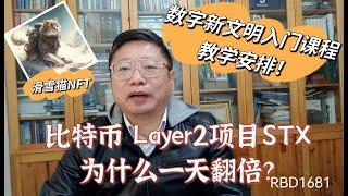 比特币 Layer2项目STX为什么一天翻倍？早上收到法国教练的滑雪猫NFT！数字新文明入门课程的教学安排！～Robert李區塊鏈日記1681