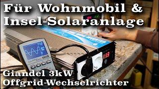 Wechselrichter für Wohnmobil und Insel-Solaranlage | Giandel 3000W Inverter | michaswerkstatt