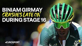 Tour de France Stage 16: Biniam Girmay crashes late on in big blow to Green Jersey hopes 🟩
