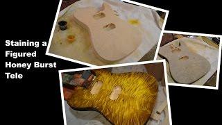 Honey Burst on a Tele, Figured Port Orford Wood Luthier Project Work - BigDGuitars