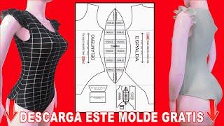 BODY CON MANGA - MOLDE GRATIS TALLA XS