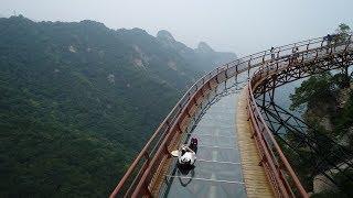 Cliffside glass walkway 2,000 meters above sea level, in Shaanxi, China