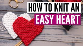 How to knit a heart shape for beginners - easy step by step tutorial