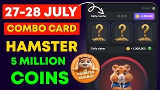 Hamster Kombat Daily Combo Card Today 27 -28 July | Hamster Kombat Daily Combo 28 July Free 5M Coins