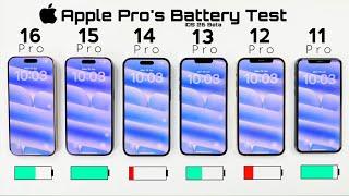 iPhone 16 Pro vs 15 Pro vs 14 Pro vs 13 Pro vs 12 Pro vs 11 Pro - iOS 26 BETA ULTIMATE Battery Test