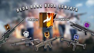 100 Pertandingan Namatin Free Fire Tapi Beda Rank Beda Senjata !