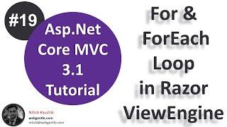 (#19) For & ForEach Loop in Razor Syntax | Asp.Net Core tutorial