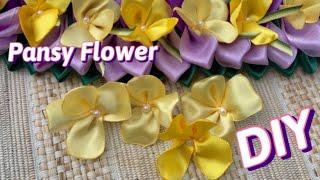 How To Make This Beautiful Pansy Flower for Flower Ribbon Lei DIY