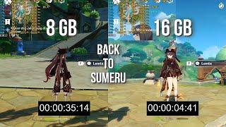 GENSHIN IMPACT 3.4 [ 8 GB RAM vs 16 GB RAM ]  Loading time comparison