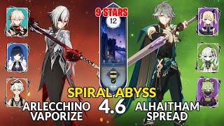 New 4.7 Spiral Abyss│Arlecchino Vaporize & Alhaitham Spread | Floor 12 - 9 Stars | Genshin Impact