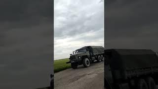 Ukraine war, Russian KA-52 helicopter does a flyby for a Convoy