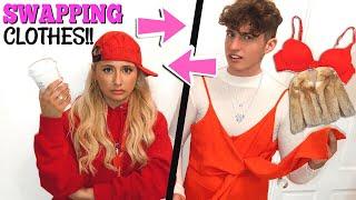 I swapped OUTFITS with my BROTHER in PUBLIC for 24hours!!