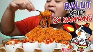 BALUT SPICY NOODLES SAMYANG 2X MUKBANG | ANGHANG SARAP