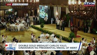 Double gold medalist Carlos Yulo, ginawaran ng Presidential Medal of Merit