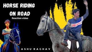 horse riding on road