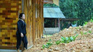 What happens when a landslide on a high mountain covers a house?