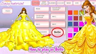 How to play as Belle Disney Princess | Easy Tutorial | Sakura School Simulator