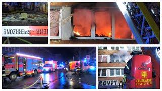 2024 12 23 - Wohnungsbrand in Hagen vor Weihnachten - Flammen aus Fenstern im zweiten Obergeschoss