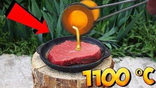 Was passiert wenn man Glühende LAVA auf Fleisch gießt? Timon Show Experiment