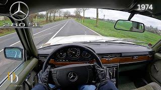 1974 Mercedes Benz 280 SE W116 [2.8 I6 185HP] Driving On Country Road in Germany (4K) POV 2023