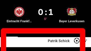 Patrik Schick Goal Vs Eintracht Frankfurt | Eintracht Frankfurt Vs Bayern Leverkusen | 0-1 |