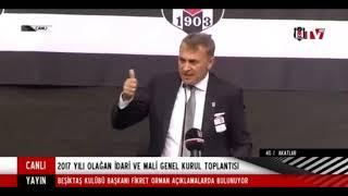 Beşiktaş Mali Kongresinde Hürser Tekinoktay'ın konuşmasına Fikret Orman'ın verdiği cevaplar